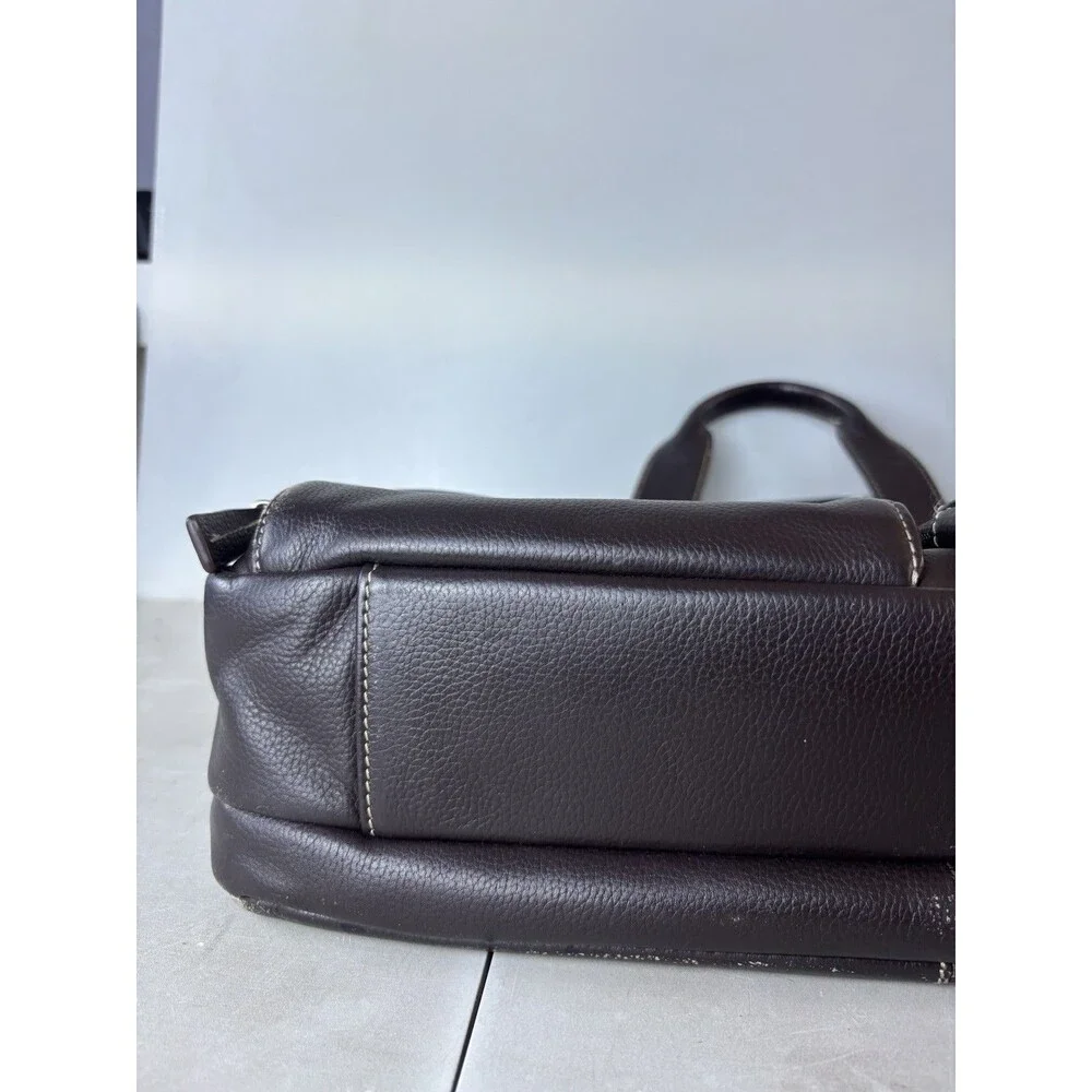 Henderson Laptop Briefcase Messenger Bag Leather Brown Travel Sleeve